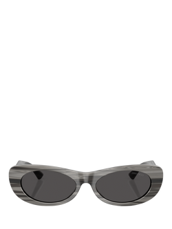 Jimmy Choo JC5038B Women's Oval Sunglasses - view 2, Striped Black/Grey