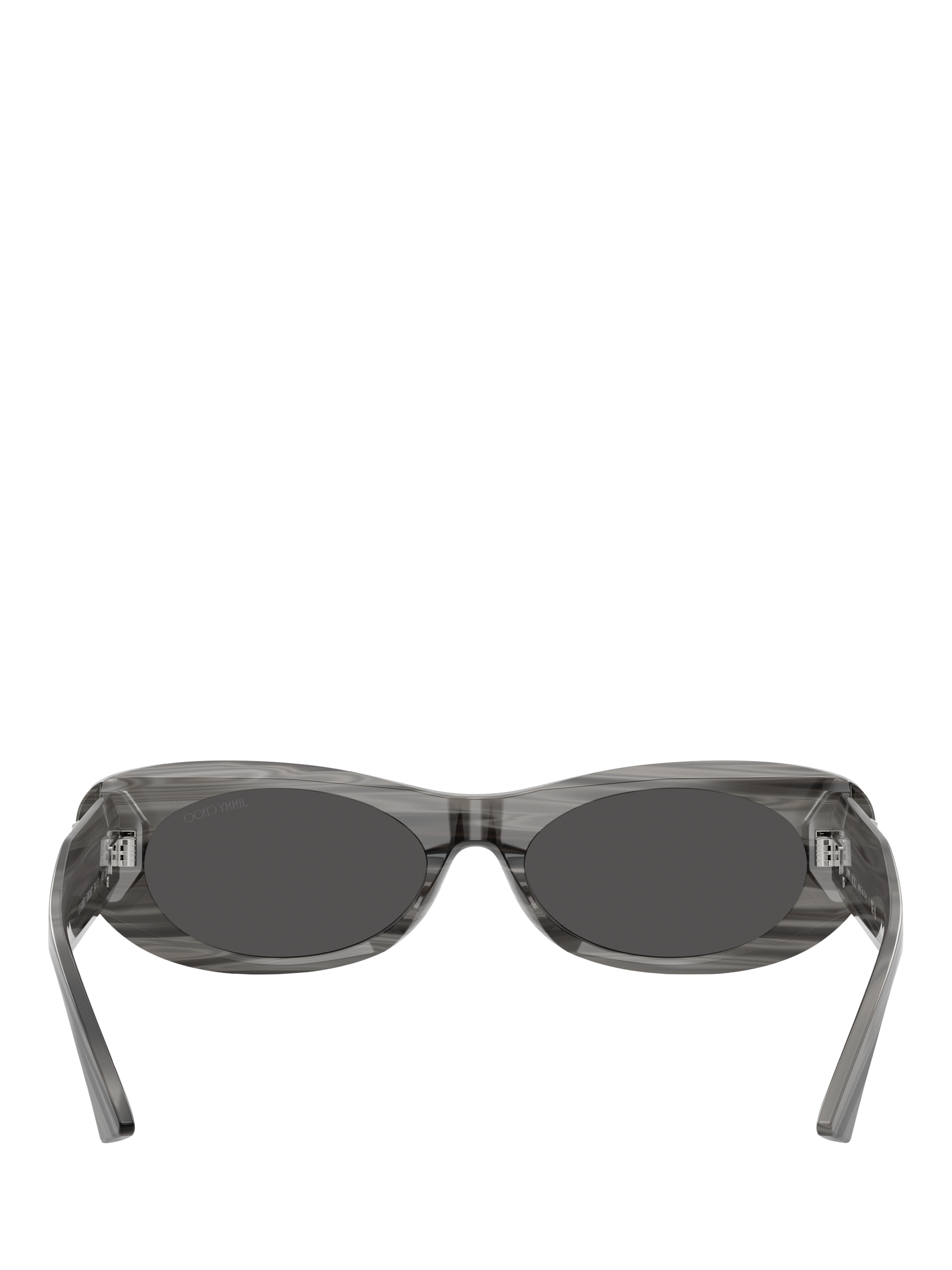 Product image 4 of 5, which shows Jimmy Choo JC5038B Women's Oval Sunglasses, Striped Black/Grey