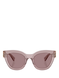 Miu Miu MU 01YS Women's Cat's Eye Sunglasses, Transparent Mauve/Purple