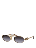 Miu Miu MU54ZS Women's Oval Sunglasses, Pale Gold