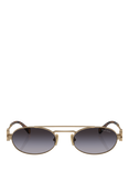 Miu Miu MU54ZS Women's Oval Sunglasses, Pale Gold