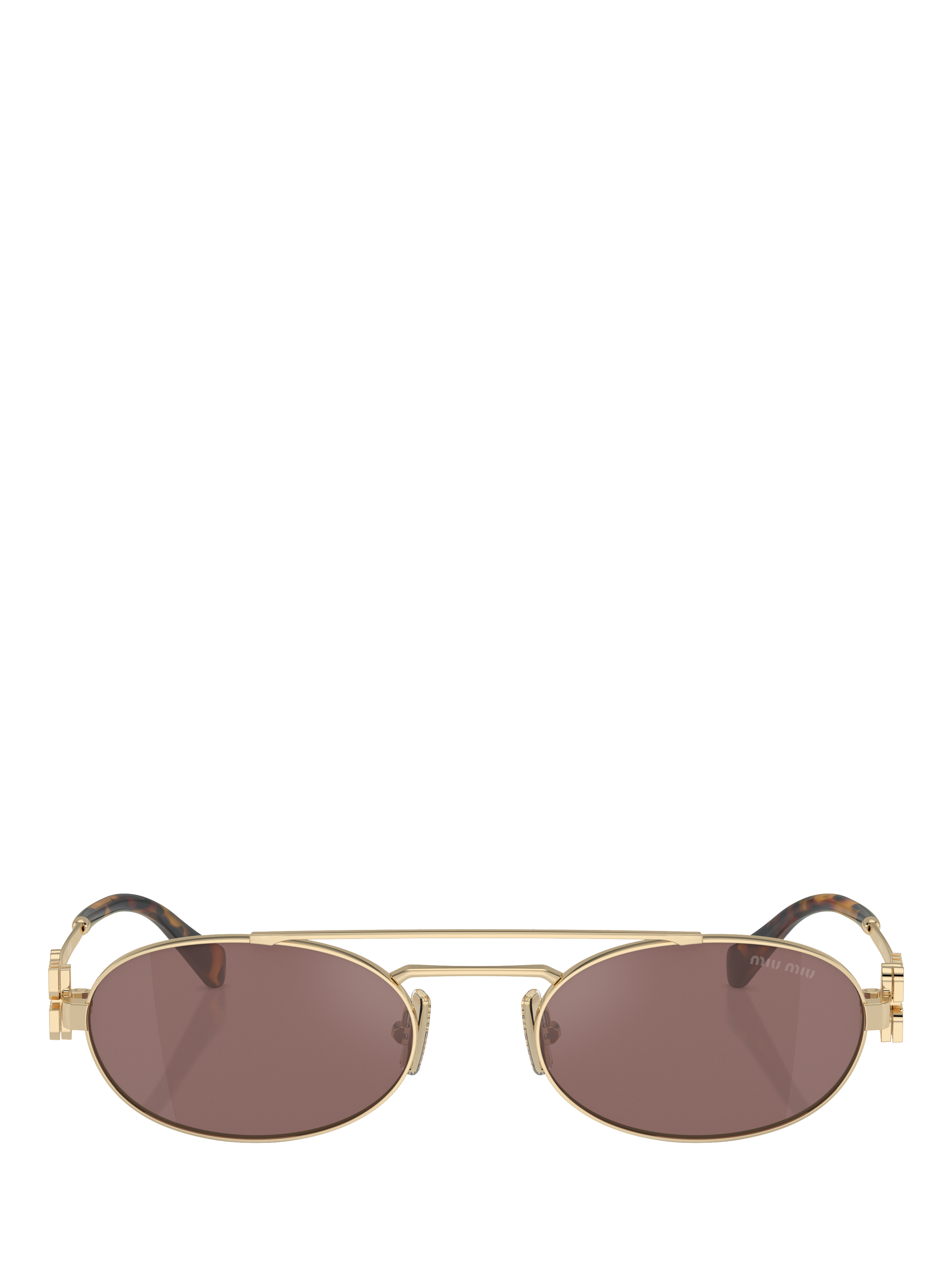 Product image 2 of 5, which shows Miu Miu MU54ZS Women's Oval Sunglasses, Pale Gold