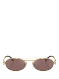 Miu Miu MU54ZS Women's Oval Sunglasses, Pale Gold, Pale Gold