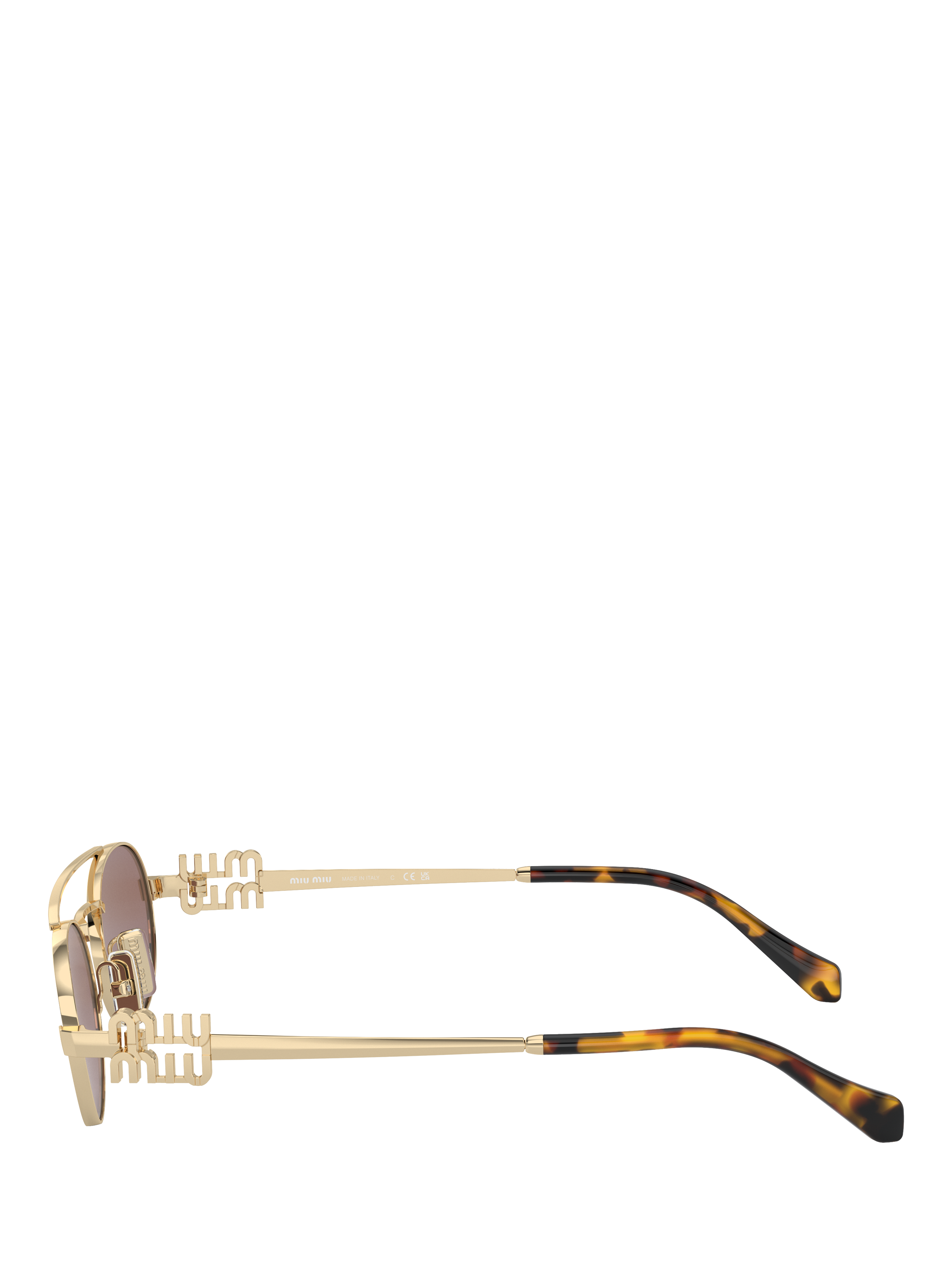 Product image 3 of 5, which shows Miu Miu MU54ZS Women's Oval Sunglasses, Pale Gold
