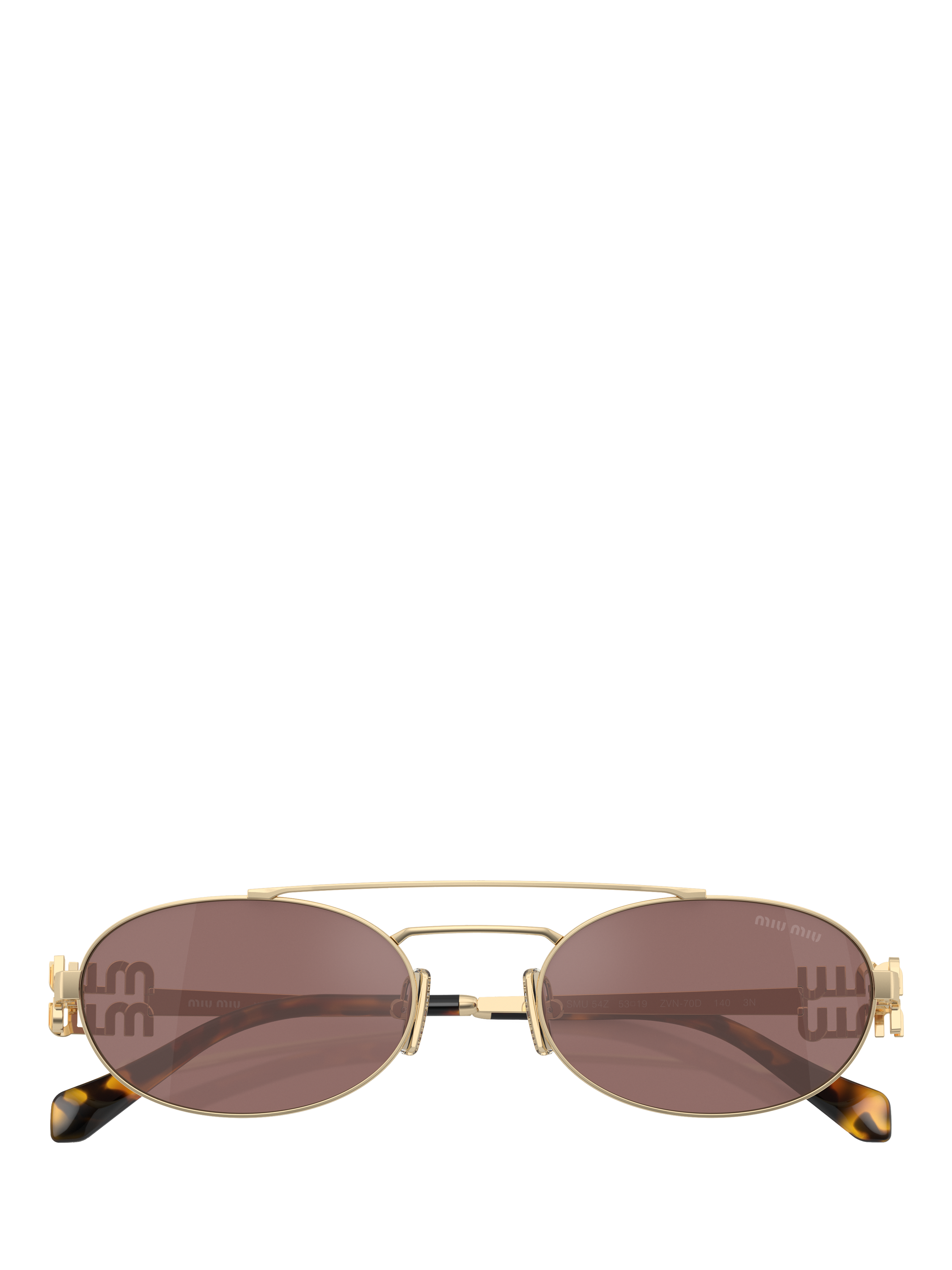 Product image 5 of 5, which shows Miu Miu MU54ZS Women's Oval Sunglasses, Pale Gold