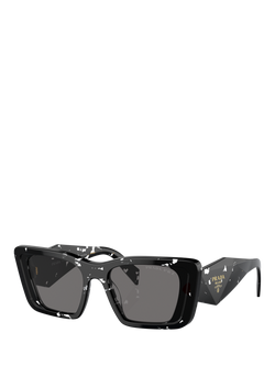Prada PR 08YS Women's Polarised Cat's Eye Sunglasses, Black Crystal Tortoise/Grey, Black Crystal Tortoise/Grey