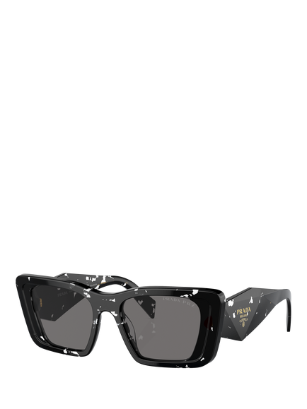 Prada PR 08YS Women's Polarised Cat's Eye Sunglasses, Black Crystal Tortoise/Grey, Black Crystal Tortoise/Grey