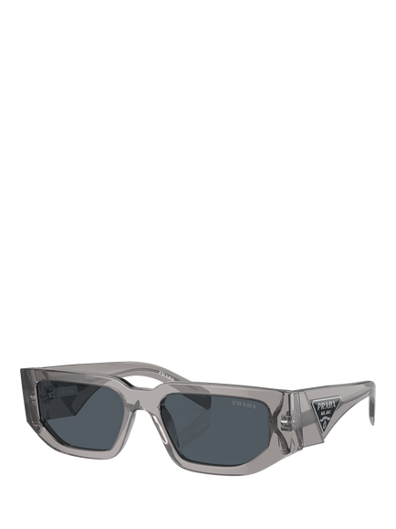 Prada PR 09ZS Men's Square Sunglasses, Transparent Asphalt/Grey