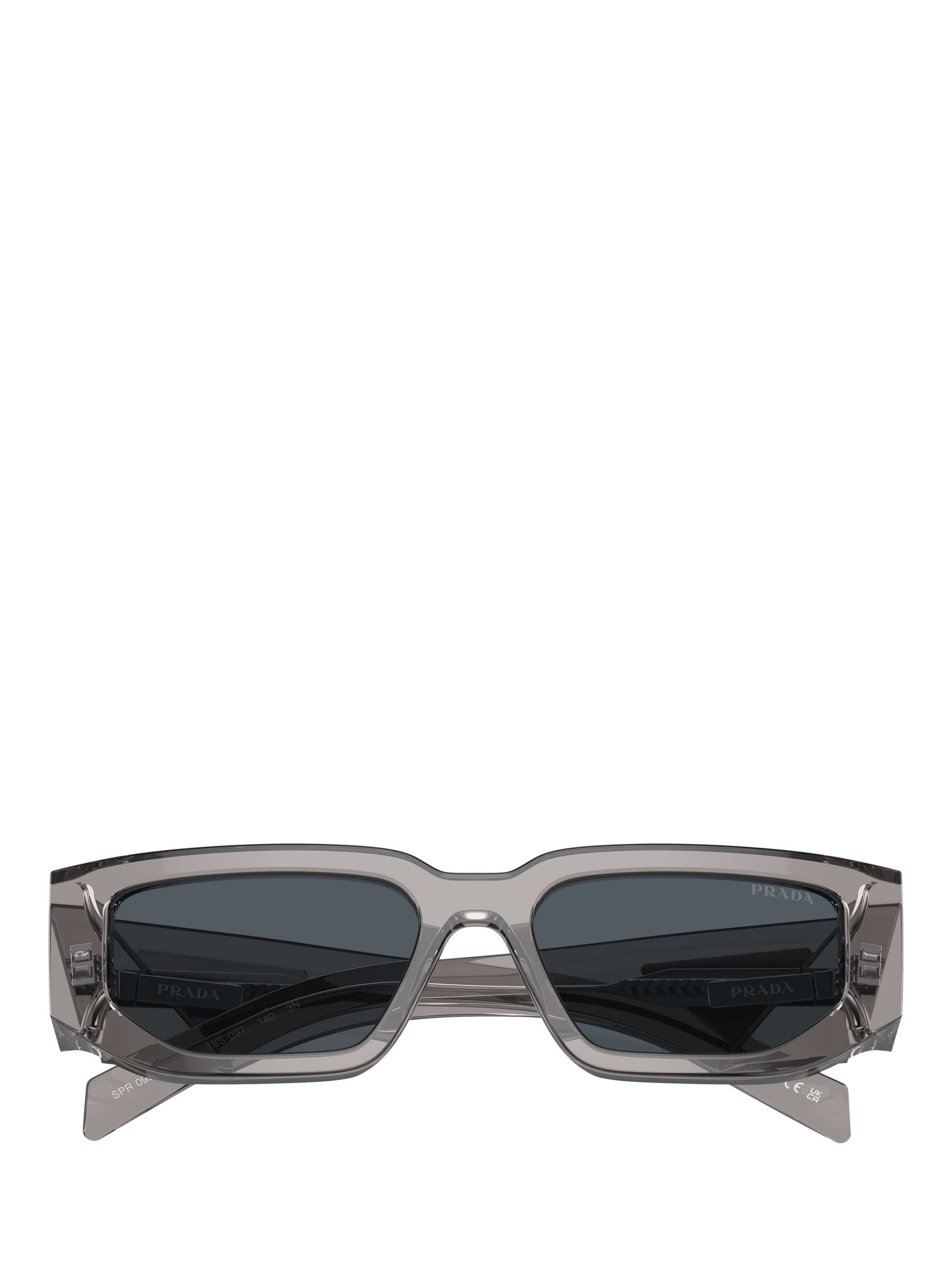 Product image 5 of 5, which shows Prada PR 09ZS Men's Square Sunglasses, Transparent Asphalt/Grey