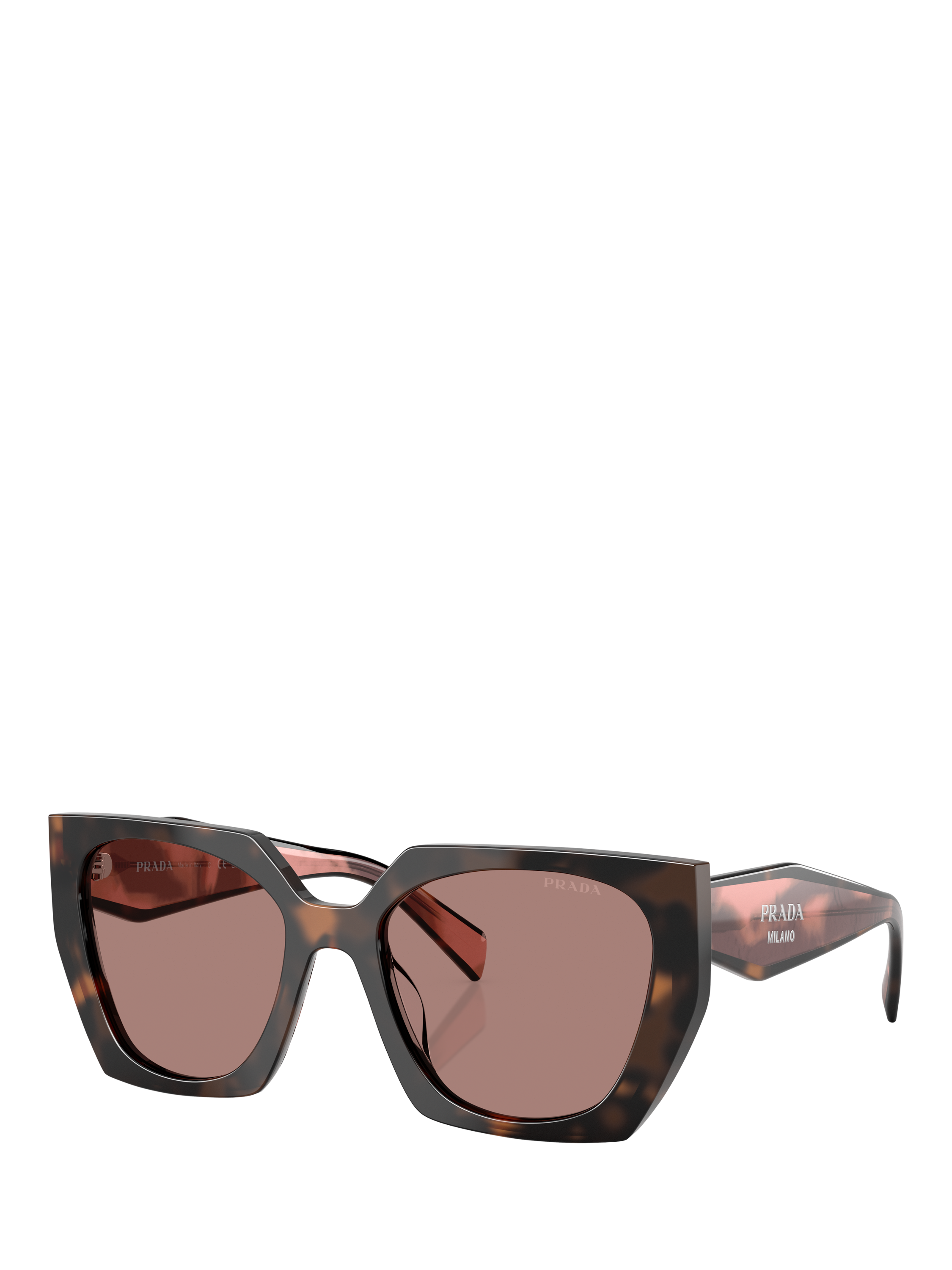 Product image 1 of 5, which shows Prada PR 15WS Women's Cat's Eye Sunglasses, Mauve Tortoise/Pink