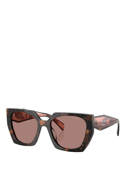Prada PR 15WS Women's Cat's Eye Sunglasses, Mauve Tortoise/Pink