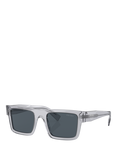 Prada PR 19WS Men's Square Sunglasses, Crystal Grey/Grey