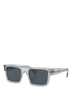 Prada PR 19WS Men's Square Sunglasses, Crystal Grey/Grey