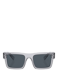 Prada PR 19WS Men's Square Sunglasses, Crystal Grey/Grey