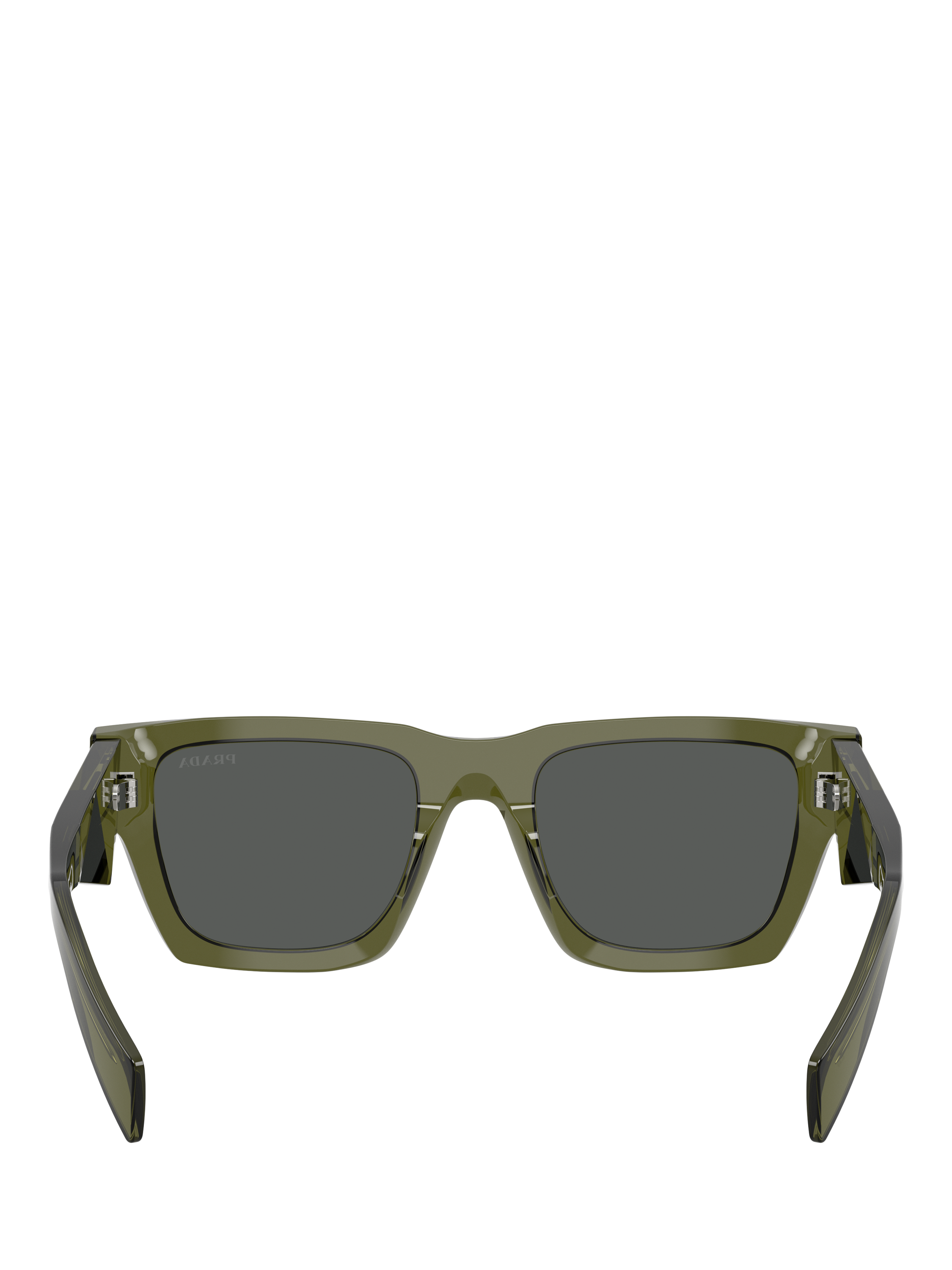 Product image 4 of 5, which shows Prada PR A06S Women's Square Sunglasses, Transparent Military/Grey