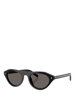 Prada PR B15S Women's Cat's Eye Sunglasses, Black, Black
