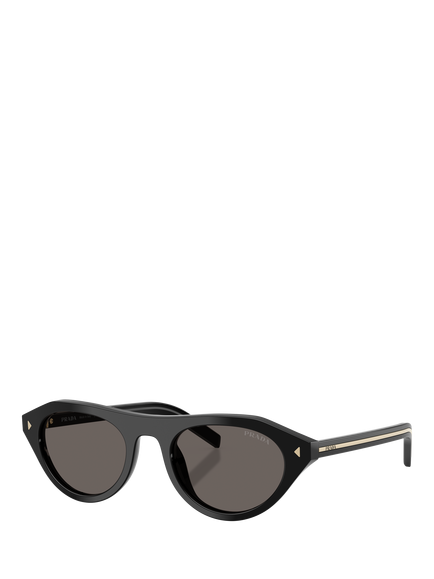 Prada PR B15S Women's Cat's Eye Sunglasses, Black, Black