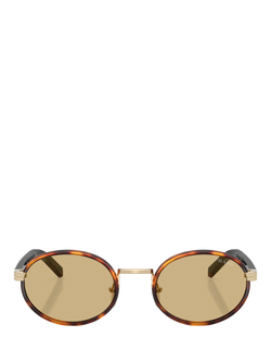 Prada PR B56S Women's Oval Sunglasses, Root Tortoise/Yellow - view 2, Root Tortoise/Yellow