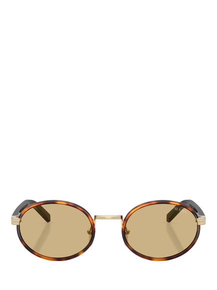 Prada PR B56S Women's Oval Sunglasses, Root Tortoise/Yellow - view 2, Root Tortoise/Yellow