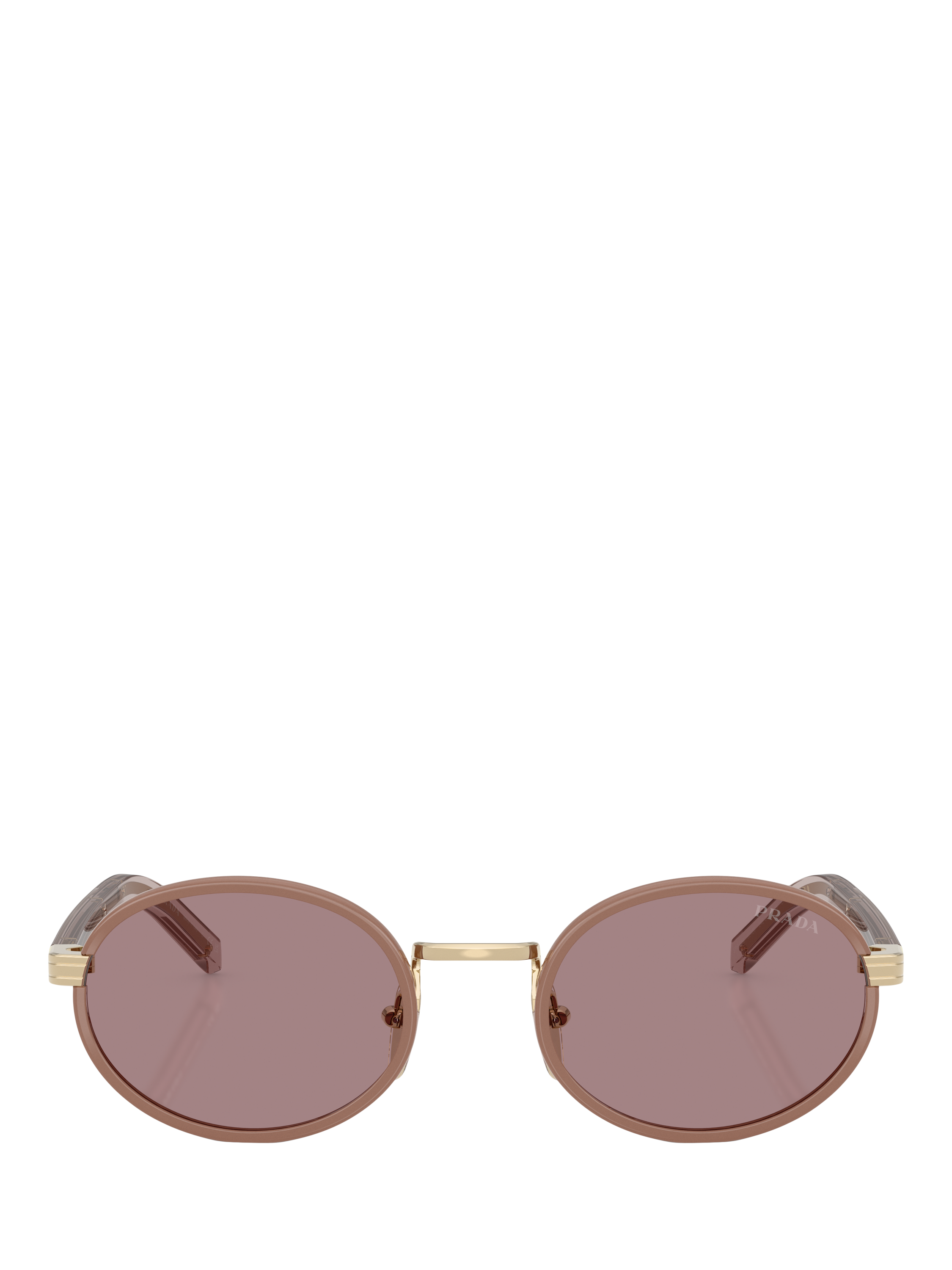 Product image 2 of 5, which shows Prada PR B56S Women's Oval Sunglasses, Gold/Pink