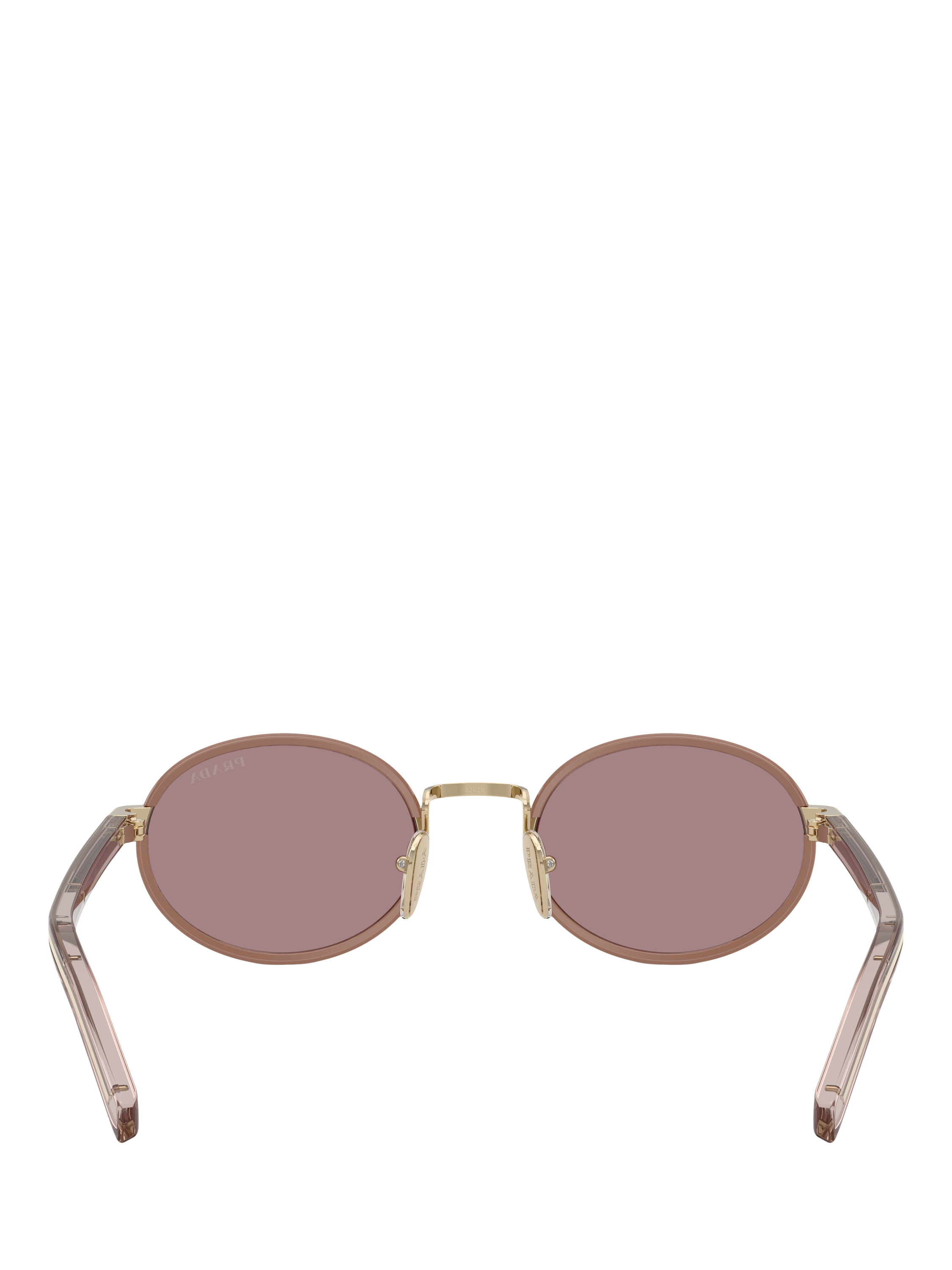 Product image 4 of 5, which shows Prada PR B56S Women's Oval Sunglasses, Gold/Pink