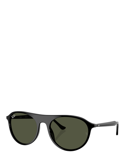 Ray-Ban RB2215 Unisex Round Sunglasses, Black/Green, Black/Green