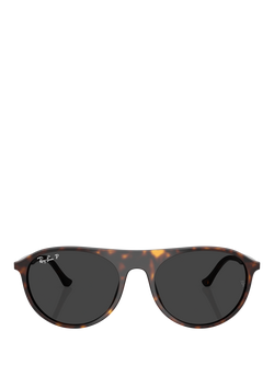 Ray-Ban RB2215 Polarised Round Sunglasses, Havana/Black - view 2, Havana/Black