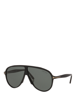 TOM FORD TR001986 Men's Oval Sunglasses, Black/Green, Black/Green