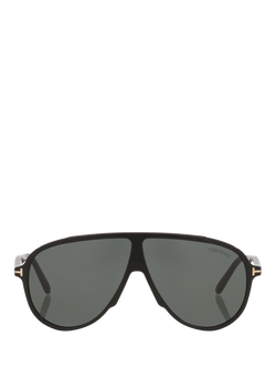 TOM FORD TR001986 Men's Oval Sunglasses, Black/Green - view 2, Black/Green