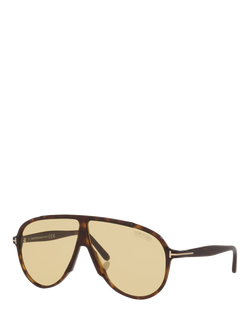 TOM FORD TR001986 Men's Oval Sunglasses, Tortoise Black