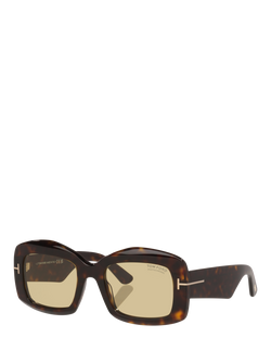 TOM FORD TR001992 Women's Square Sunglasses, Tortoise Black