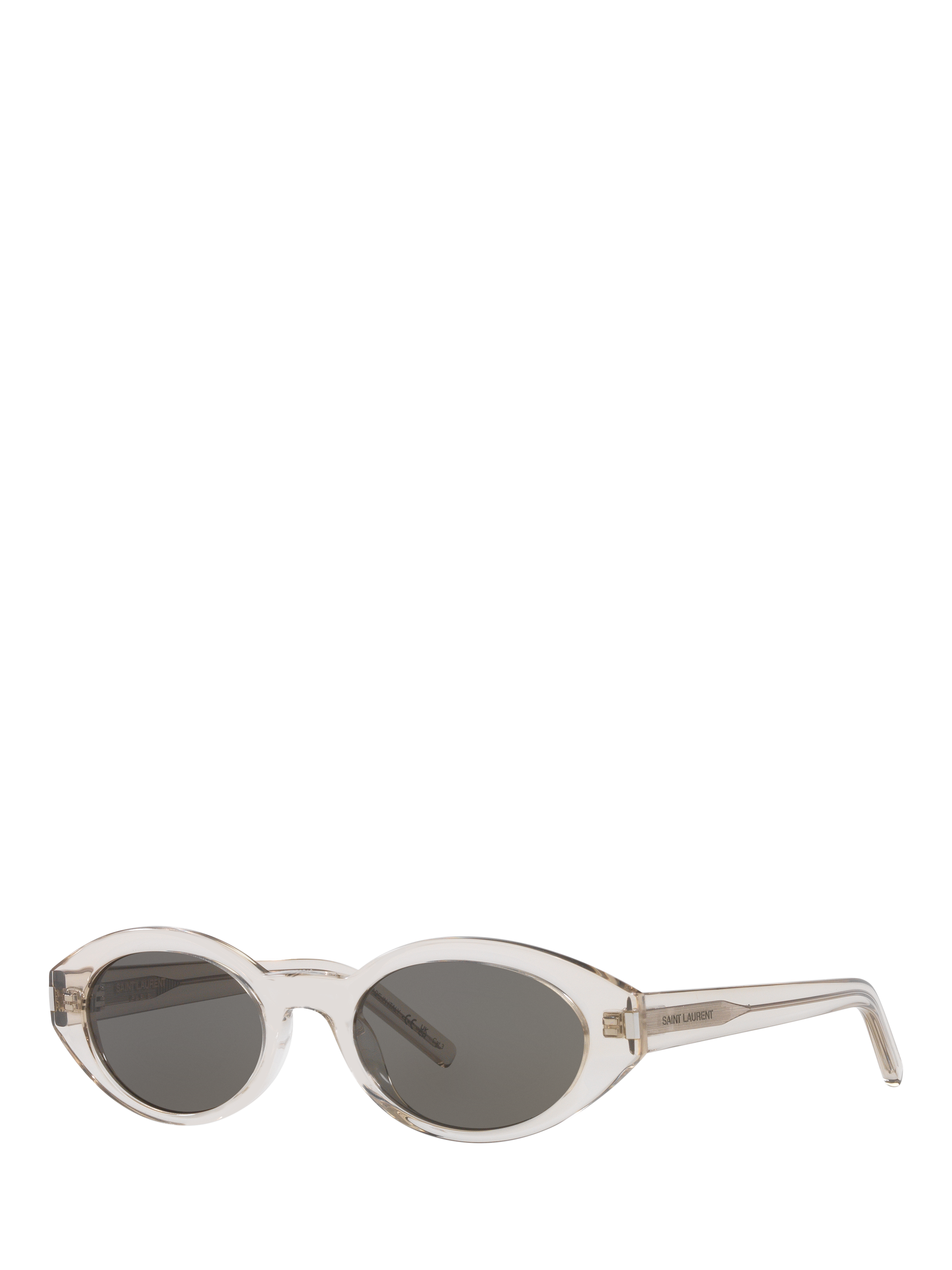 Product image 1 of 4, which shows Yves Saint Laurent YS000433 Women's Oval Sunglasses, Clear/Grey