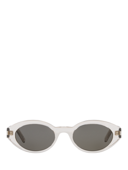 Yves Saint Laurent YS000433 Women's Oval Sunglasses, Clear/Grey - view 2, Clear/Grey