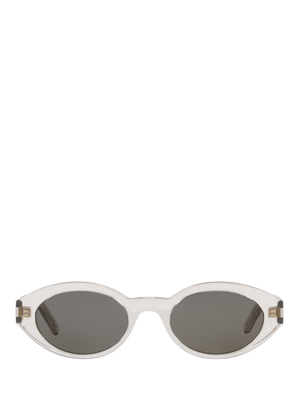 Yves Saint Laurent YS000433 Women's Oval Sunglasses, Clear/Grey - view 2, Clear/Grey