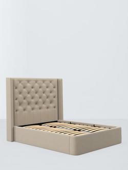 John Lewis Sloane Ottoman Storage Upholstered Bed Frame, King Size, Brushed Tweed Beige