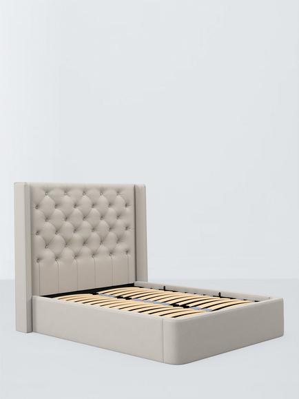 John Lewis Sloane Ottoman Storage Upholstered Bed Frame, Super King Size, Soft Twill Cloud