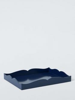 John Lewis Shaped Lacquer Tray, Navy, Navy