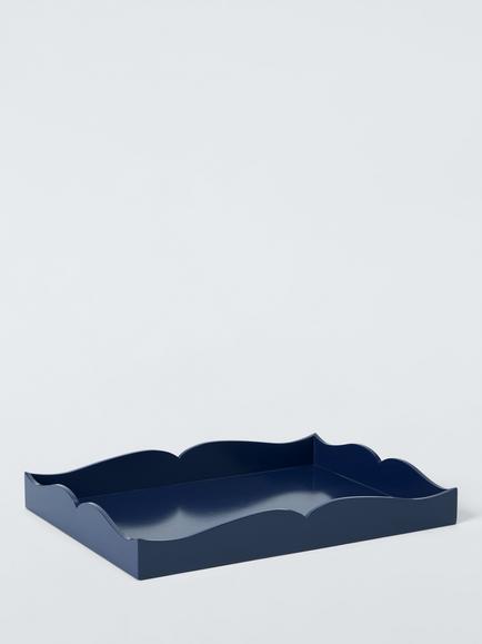 John Lewis Shaped Lacquer Tray, Navy, Navy