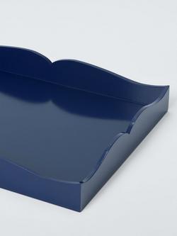 John Lewis Shaped Lacquer Tray, Navy - view 2, Navy