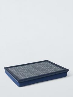 John Lewis Geometric Lap Tray, Navy
