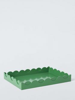 John Lewis Scalloped Bubble Lacquer Tray, Palm Green, Green