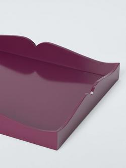 John Lewis Shaped Lacquer Tray, Plum - view 2, Plum