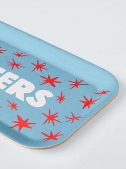 John Lewis 'Cheers' Rectangular Tray, 29cm, Blue - view 2, Blue