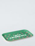 John Lewis 'Let's Celebrate' Rectangular Tray, 29cm, Green