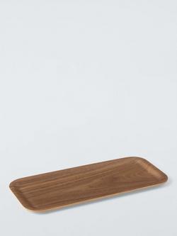 John Lewis Rectangular Walnut Veneer Tray, 34cm, 