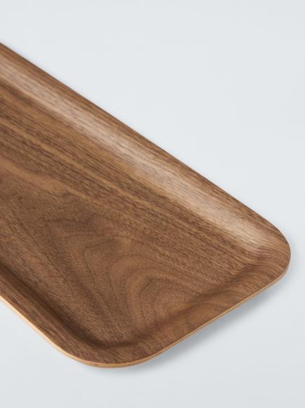 John Lewis Rectangular Walnut Veneer Tray, 34cm - view 2, 