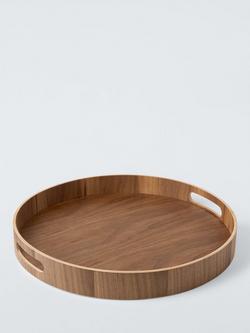 John Lewis Round Walnut Veneer Tray, 40cm, 