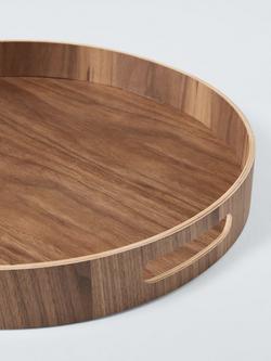 John Lewis Round Walnut Veneer Tray, 40cm - view 2, 