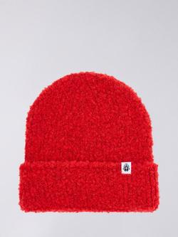 Edwin Fuzzy Logo Tab Beanie, Fiery Red