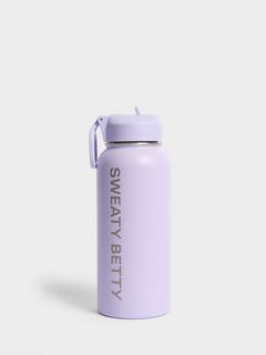 Sweaty Betty Keep it Chill Straw Water Bottle, 900ml, Heather Purple